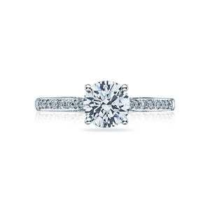 Tacori 18k White Gold Dantela Round Diamond Engagement Ring (0.2 CTW)