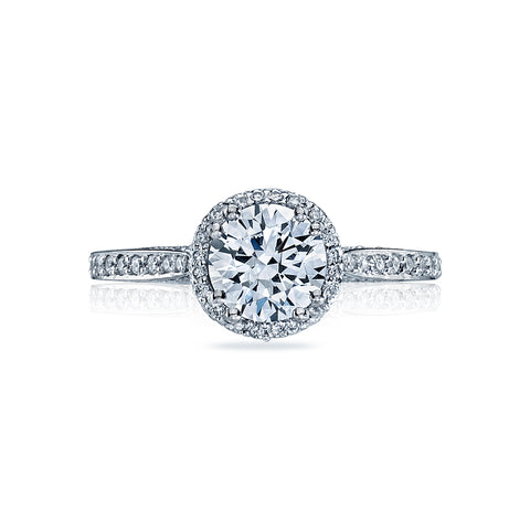 Tacori Platinum Dantela Round Diamond Engagement Ring Setting  (0.13 CTW)