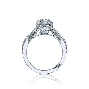 Tacori 18k White Gold Dantela Oval Diamond Engagement Ring (0.52 CTW)