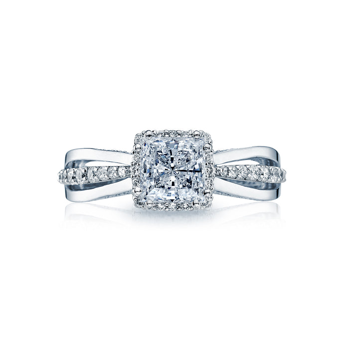 Tacori  18k White Gold Dantela Princess Diamond Engagement Ring (0.36 CTW)