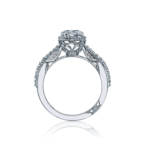 Tacori 18k White Gold Dantela Round Diamond Engagement Ring Setting (0.51 CTW)