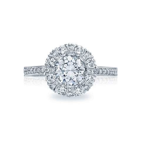 Tacori 18k White Gold Simply Tacori Round Diamond Engagement Ring Setting   (0.78 CTW)