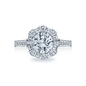 Tacori 18k White Gold Simply Tacori Round Diamond Engagement Ring (0.79 CTW)