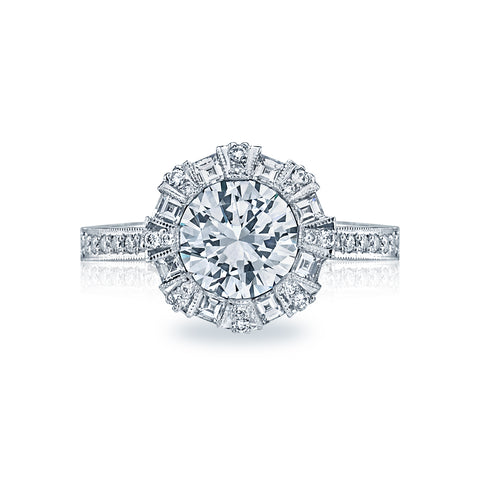 Tacori 18k White Gold Simply Tacori Round Diamond Engagement Ring Setting  (0.79 CTW)