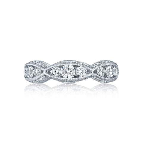 Tacori 18k White Gold Classic Crescent Diamond Wedding Band (1.48 CTW)