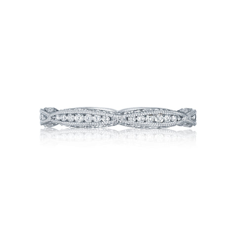 Tacori 18k White Gold Classic Crescent Diamond Wedding Band (0.44 CTW)