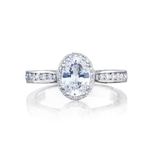 Load image into Gallery viewer, Tacori 18k White Gold Dantela Oval Diamond Engagement Ring (0.45 CTW)