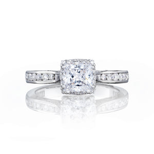 Tacori 18k White Gold Dantela Princess Diamond Engagement Ring (0.44 CTW)