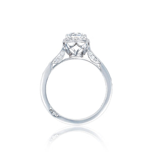Tacori 18k White Gold Dantela Round Diamond Engagement Ring (0.43 CTW)