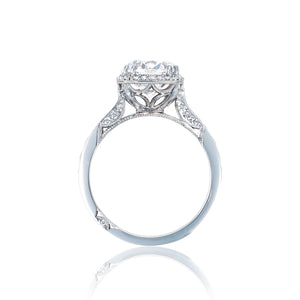 Tacori 18k White Gold Dantela Round Diamond Engagement Ring (0.63 CTW)
