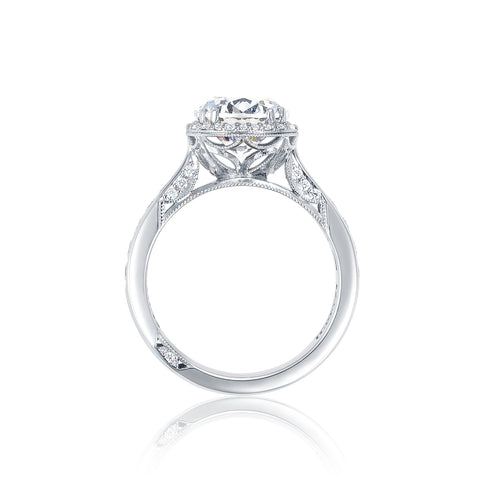 Tacori 18k White Gold Dantela Round Diamond Engagement Ring Setting  (0.62 CTW)