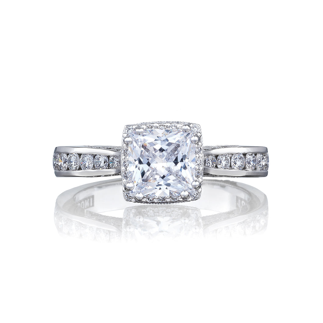 Tacori 18k White Gold Dantela Princess Diamond Engagement Ring (0.5 CTW)
