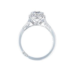 Tacori 1k White Gold Dantela Round Diamond Engagement Ring (0.53 CTW)