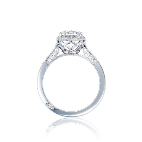 Tacori 18k White Gold Dantela Round Diamond Engagement Ring Setting  (0.51 CTW)