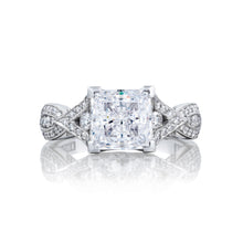Load image into Gallery viewer, Tacori 18k White Gold Ribbon Princess Diamond Engagement Ring (0.62 CTW)