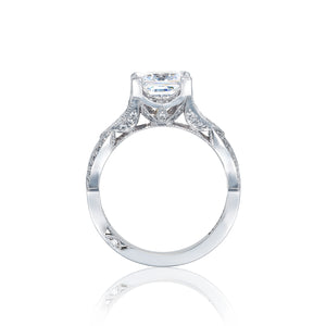 Tacori 18k White Gold Ribbon Princess Diamond Engagement Ring (0.62 CTW)