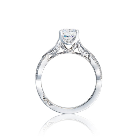 Tacori 18k White Gold Ribbon Princess Diamond Engagement Ring Setting (0.46 CTW)