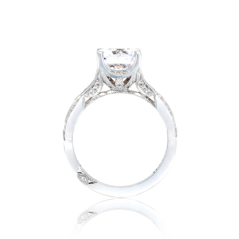 Tacori 18k White Gold Ribbon Round Diamond Engagement Ring Setting (0.62 CTW)