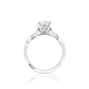 Tacori 18k White Gold Ribbon Round Diamond Engagement Ring (0.3 CTW)