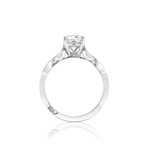 Tacori 18k White Gold Ribbon Round Diamond Engagement Ring Setting  (0.3 CTW)