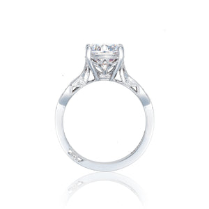 Tacori 18k White Gold Ribbon Round Diamond Engagement Ring Setting (0.3 CTW)