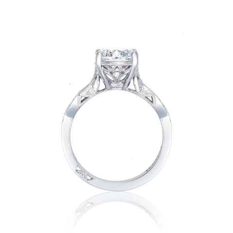 Tacori 18k White Gold Ribbon Round Diamond Engagement Ring Setting (0.3 CTW)