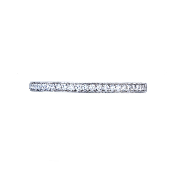 Tacori 18k White Gold Sculpted Crescent Diamond Wedding Band (0.17 CTW)