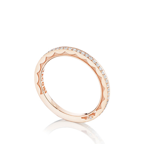 Tacori 18k Rose Gold Sculpted Crescent Diamond Wedding Band (0.25 CTW)