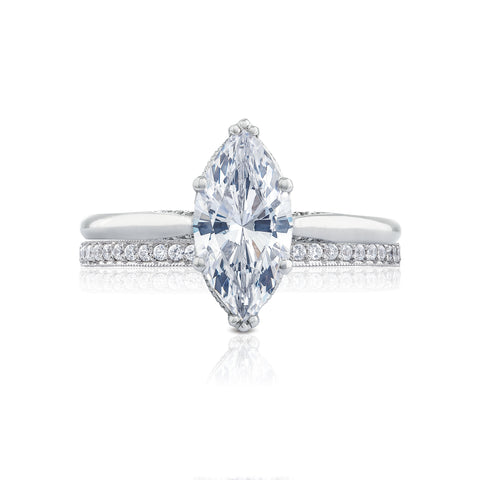 Tacori 18k White Gold Simply Tacori Marquise Diamond Engagement Ring Setting (0.07 CTW)