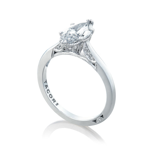 Tacori 18k White Gold Simply Tacori Marquise Diamond Engagement Ring Setting (0.07 CTW)