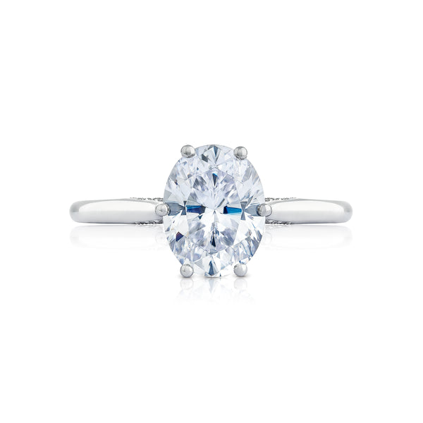 Tacori 18k White Gold Simply Tacori Oval Diamond Engagement Ring Setting (0.07 CTW)