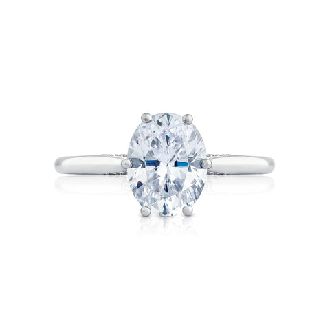 Tacori 18k White Gold Simply Tacori Oval Diamond Engagement Ring Setting (0.07 CTW)