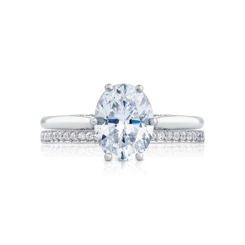 Tacori 18k White Gold Simply Tacori Oval Diamond Engagement Ring Setting (0.07 CTW)