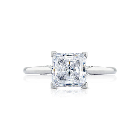 Tacori 18k White Gold Simply Tacori Princess Diamond Engagement Ring Setting (0.07 CTW)