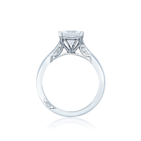 Tacori 18k White Gold Simply Tacori Princess Diamond Engagement Ring Setting (0.07 CTW)