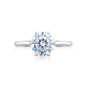 Tacori 18k White Gold Simply Tacori Round Diamond Engagement Ring (0.07 CTW)