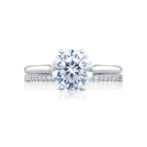 Tacori 18k White Gold Simply Tacori Round Diamond Engagement Ring Setting (0.07 CTW)