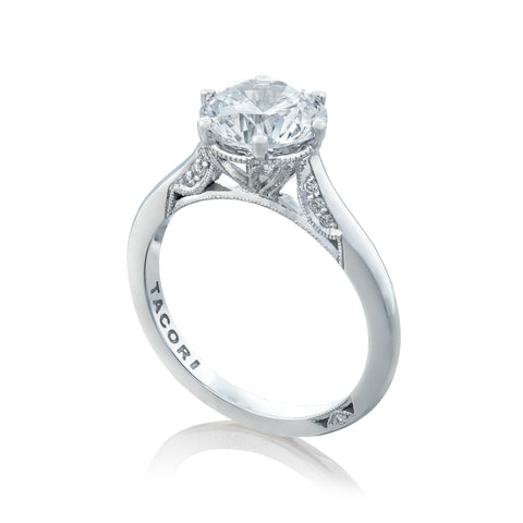 Tacori 18k White Gold Simply Tacori Round Diamond Engagement Ring Setting (0.07 CTW)