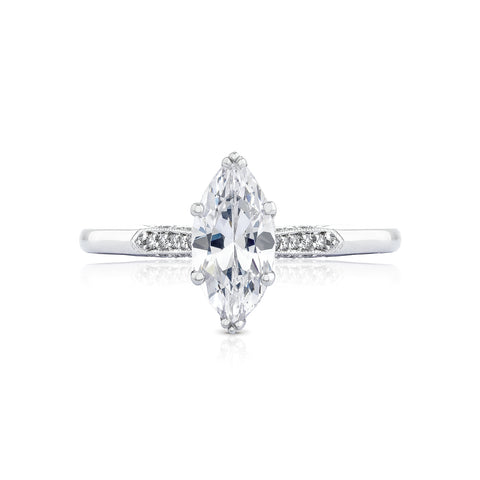 Tacori 18k White Gold Simply Tacori Marquise Diamond Engagement Ring Setting (0.11 CTW)