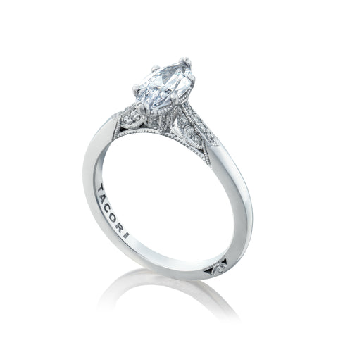 Tacori 18k White Gold Simply Tacori Marquise Diamond Engagement Ring Setting (0.11 CTW)