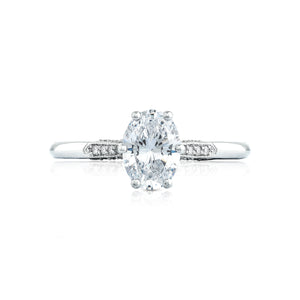 Tacori 18k White Gold Simply Tacori Oval Diamond Engagement Ring Setting (0.11 CTW)