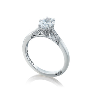 Tacori 18k White Gold Simply Tacori Oval Diamond Engagement Ring Setting (0.11 CTW)