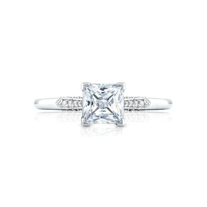 Tacori 18k White Gold Simply Tacori Princess Diamond Engagement Ring (0.11 CTW)
