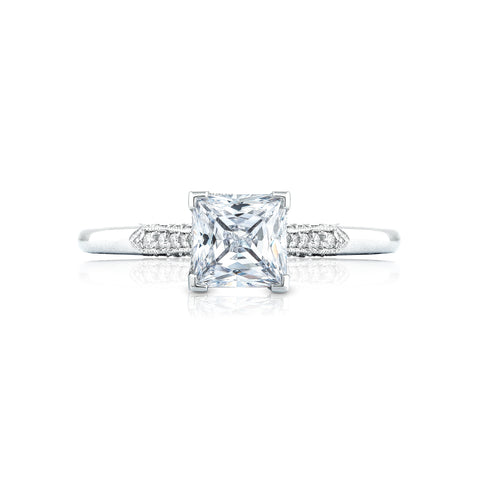 Tacori 18k White Gold Simply Tacori Princess Diamond Engagement Ring Setting (0.11 CTW)