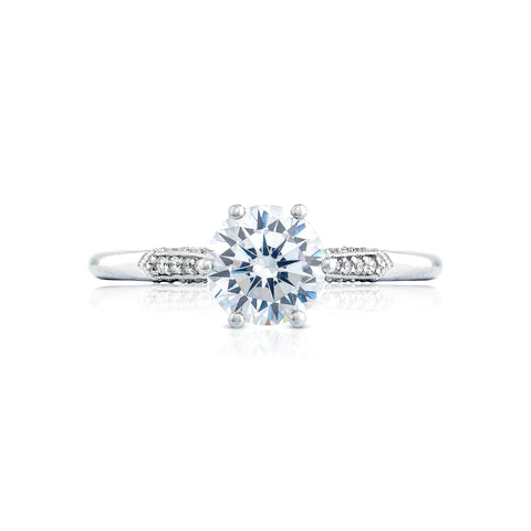 Tacori 18k White Gold Simply Tacori Round Diamond Engagement Ring Setting (0.11 CTW)