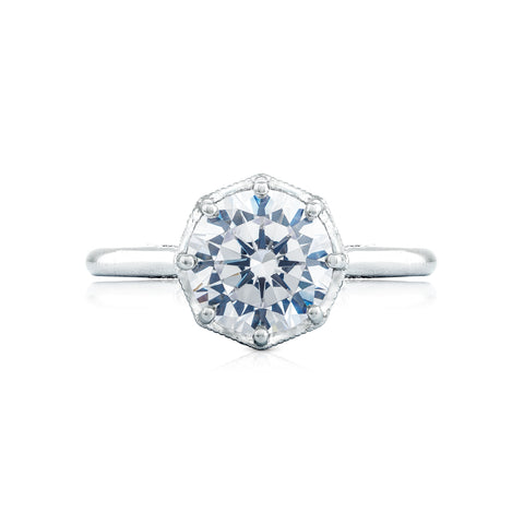 Tacori 18k White Gold Simply Tacori Round Diamond Engagement Ring Setting (0.07 CTW)