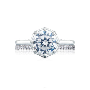 Tacori 18k White Gold Simply Tacori Round Diamond Engagement Ring (0.07 CTW)