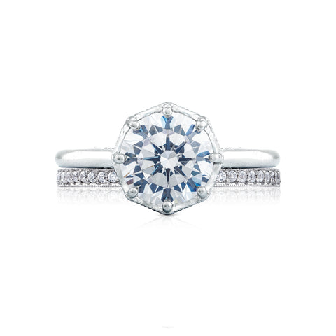 Tacori 18k White Gold Simply Tacori Round Diamond Engagement Ring Setting (0.07 CTW)