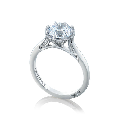 Tacori 18k White Gold Simply Tacori Round Diamond Engagement Ring Setting (0.07 CTW)