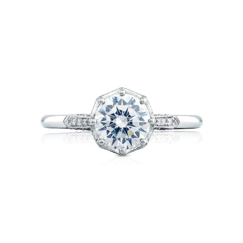 Tacori 18k White Gold Simply Tacori Round Diamond Engagement Ring Setting (0.11 CTW)